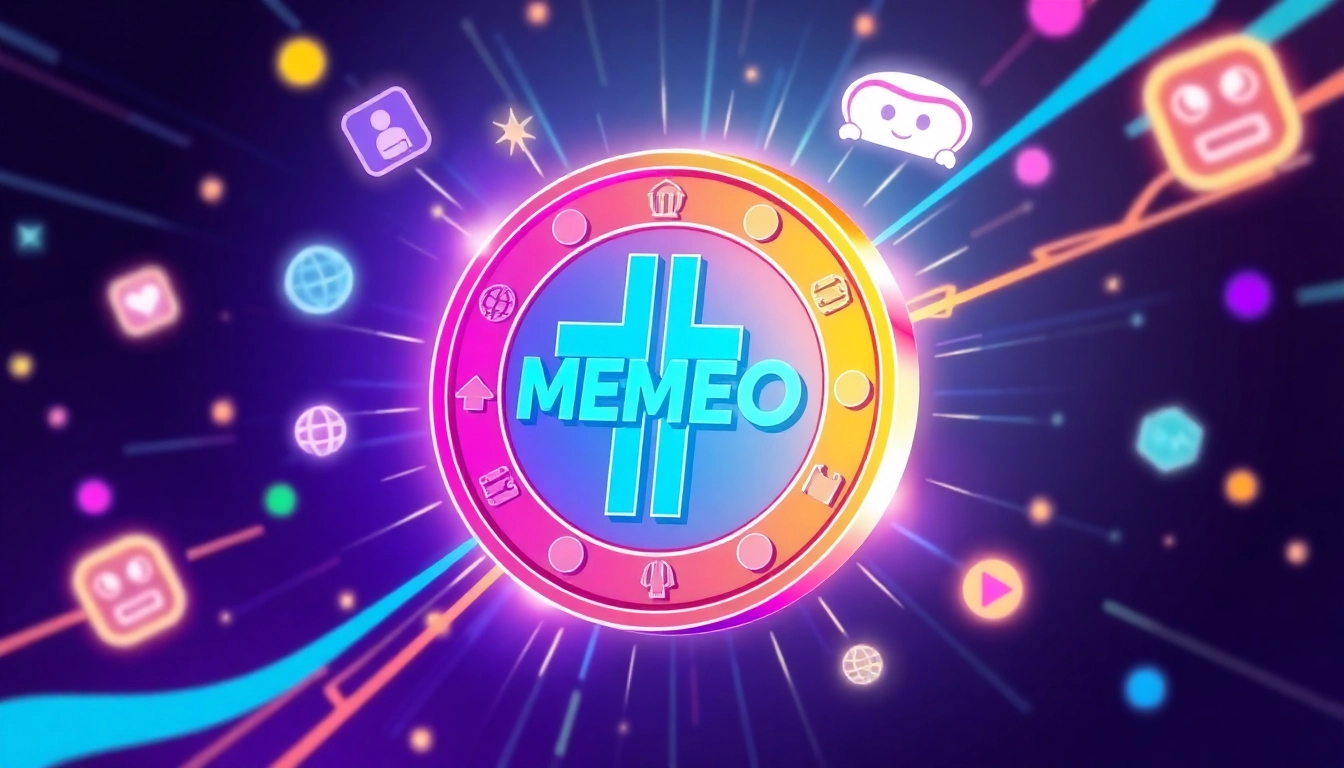 High-resolution image of a colorful memecoin coin featuring popular internet meme characters,