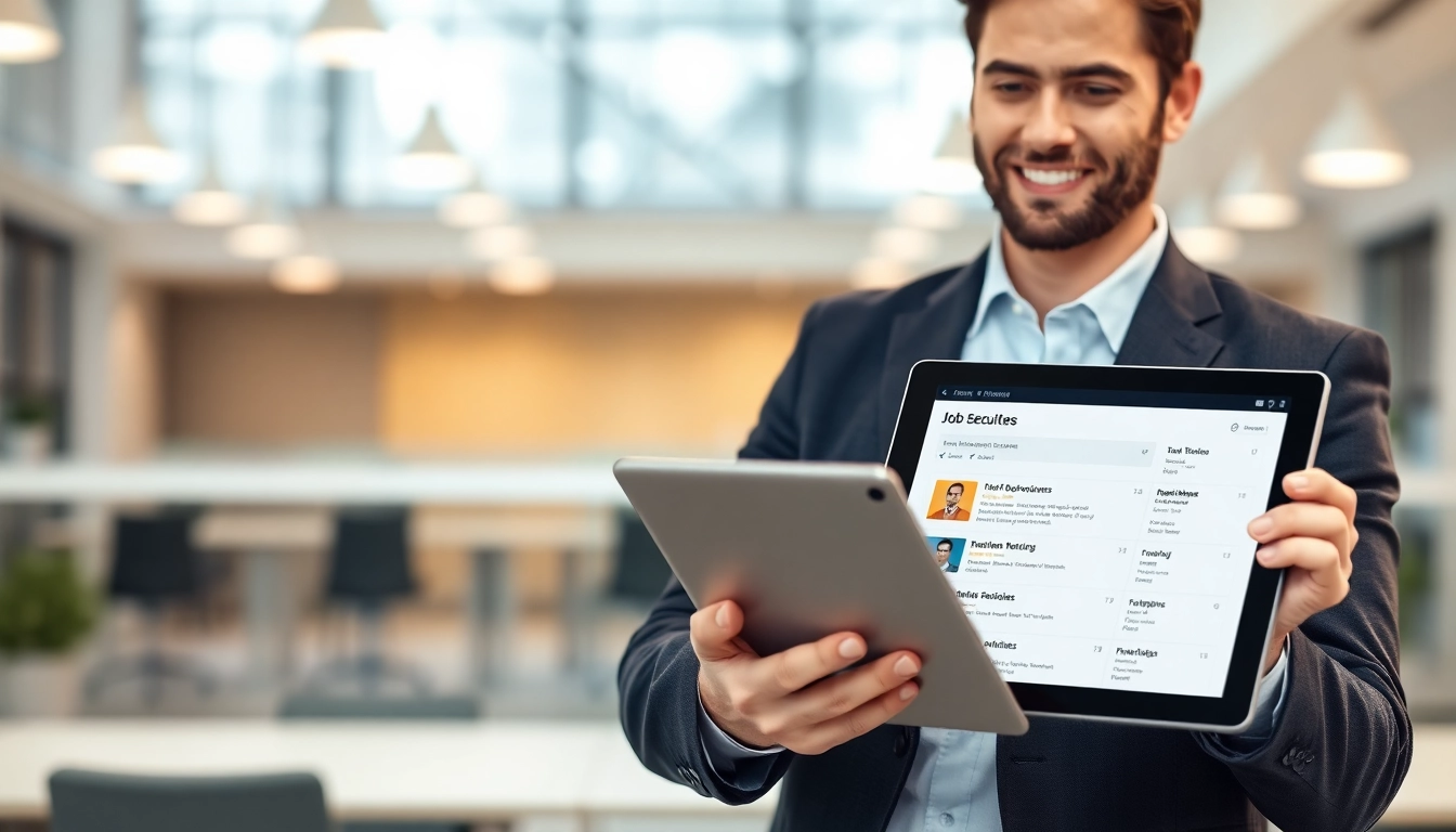 Government Jobs 2025 Free Job Alert with professionals reviewing online vacancies and admit