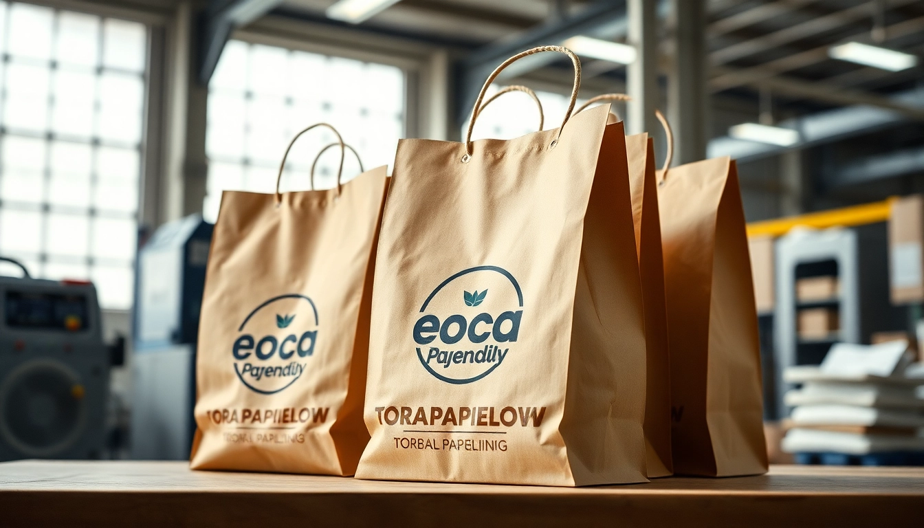 High-quality torba papierowa in an eco-friendly packaging environment, demonstrating durability