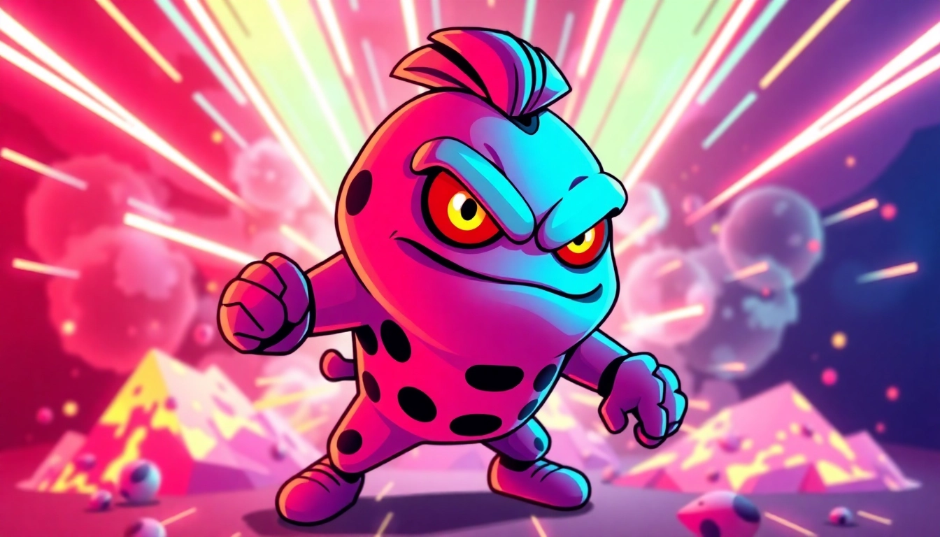 Engaging image illustrating Angry Pepe Token as a lively meme character with vibrant colors and