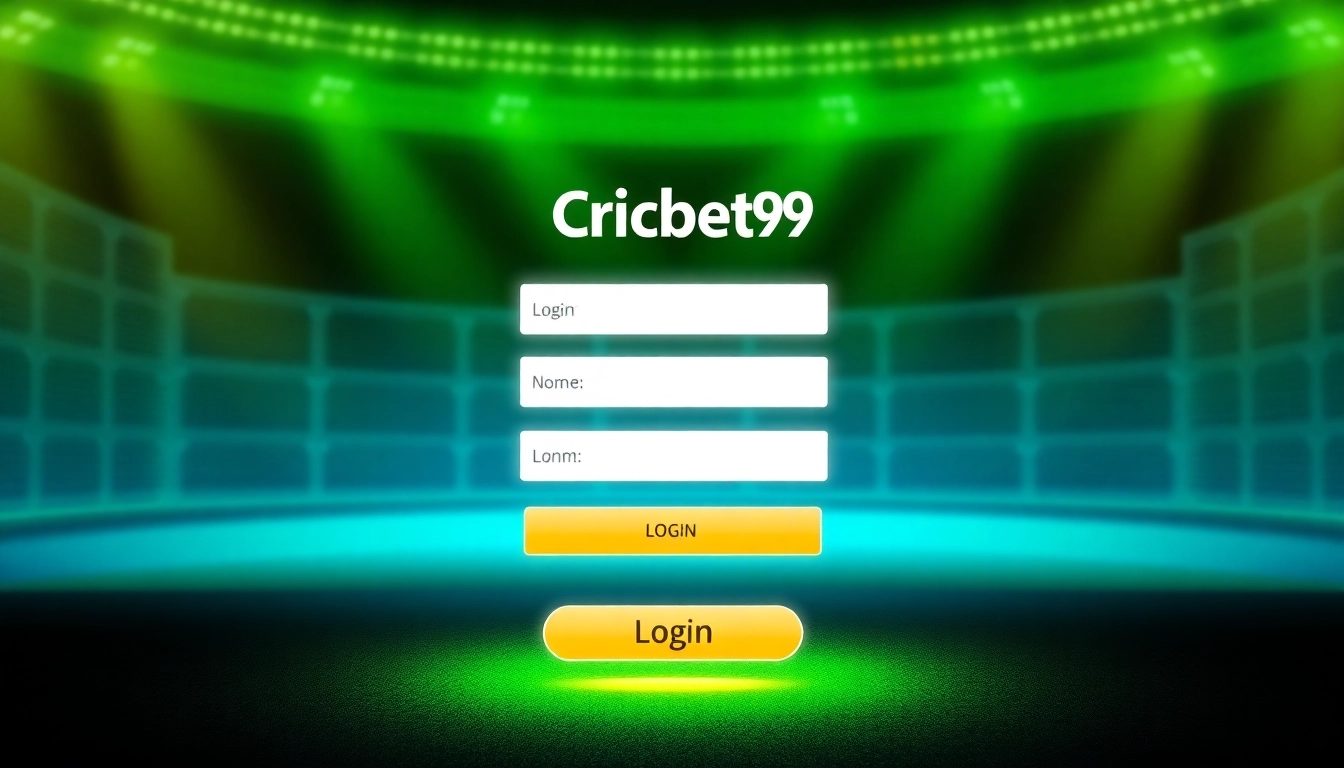 Accurate Cricbet99 login screen showing secure login fields and cricket-themed design for easy